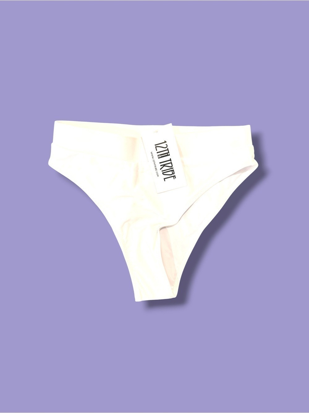 12th Tribe White High-Waisted Bikini Bottoms Small